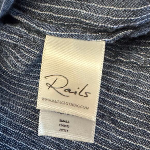 Rails Lydia Salem Stripe Drop Waist Linen Dress Small - Picture 6 of 13